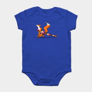 Let's dance! Dancing fox in David-bowie-inspired attire illustration Baby Bodysuit